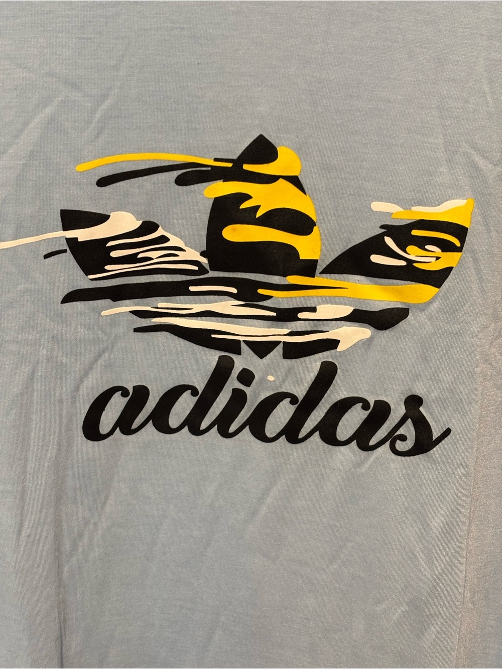 adidas Men's Light Blue Graphic Logo Tee size large